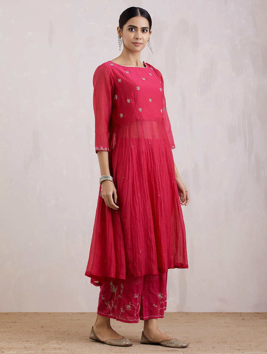 Naqsh Pink Anarkali Kurta Set