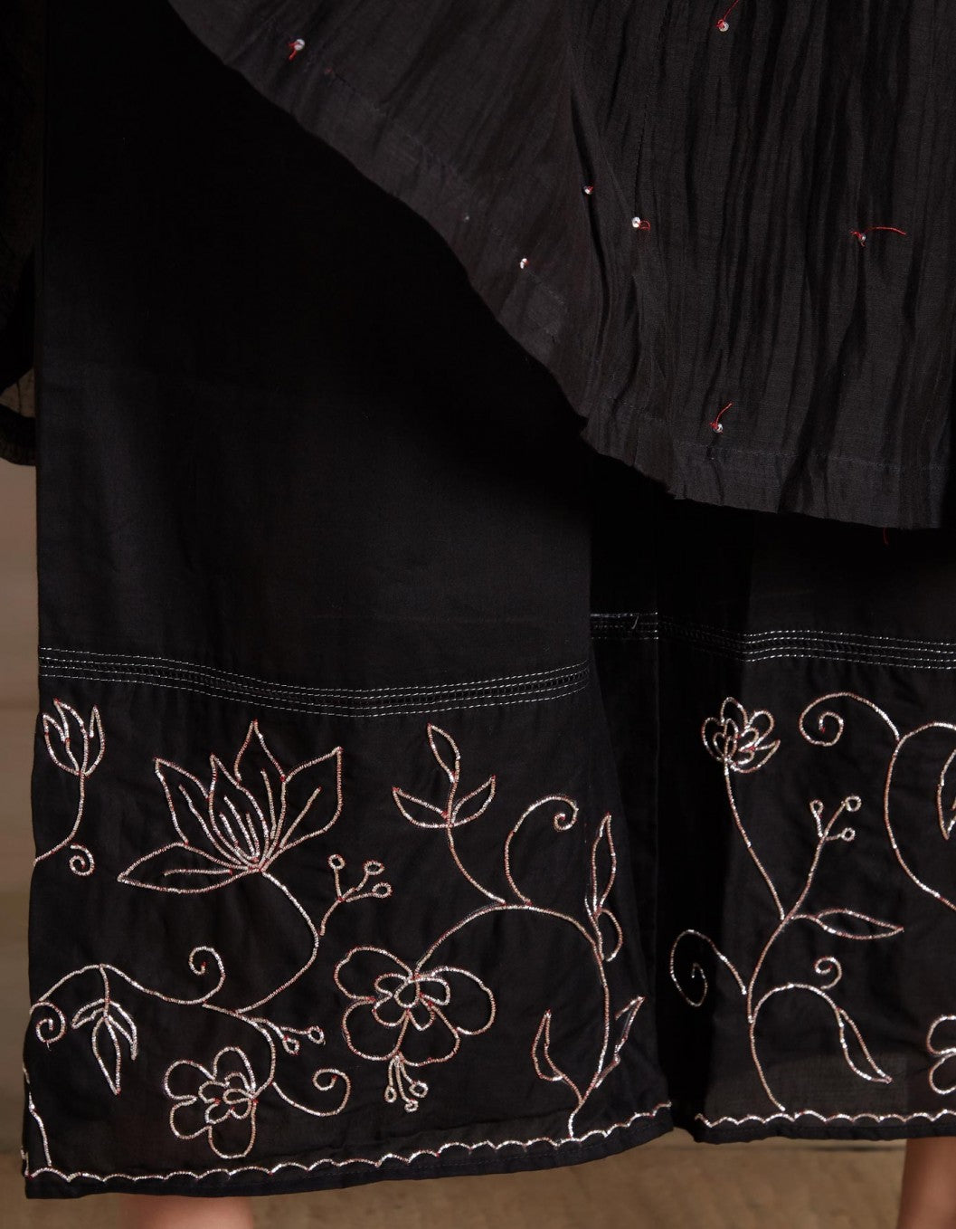 cotton Black color hand embroidered zardozi pant/pajama