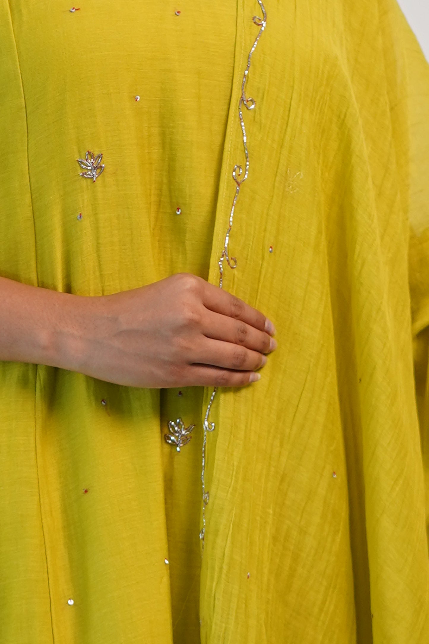 Naqsh Lime Green Zero Neck Kurta Set of 3