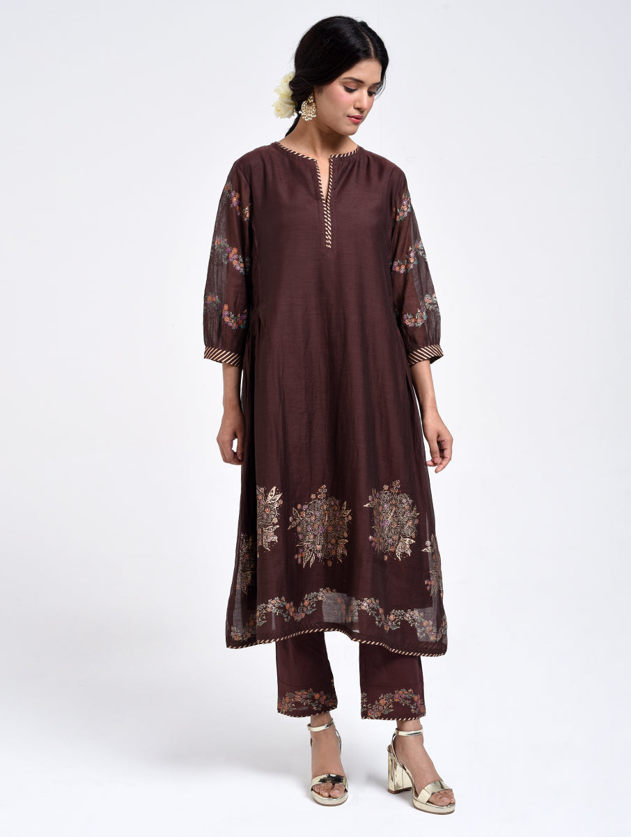 Gudhal Brown Cotton Pants