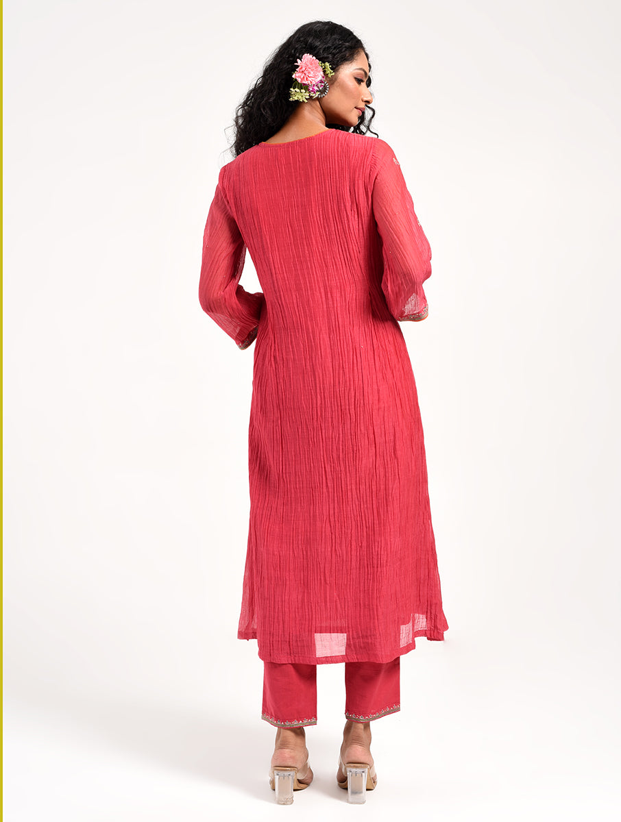 Khushbu Pink Kurta Pant Dupatta Set