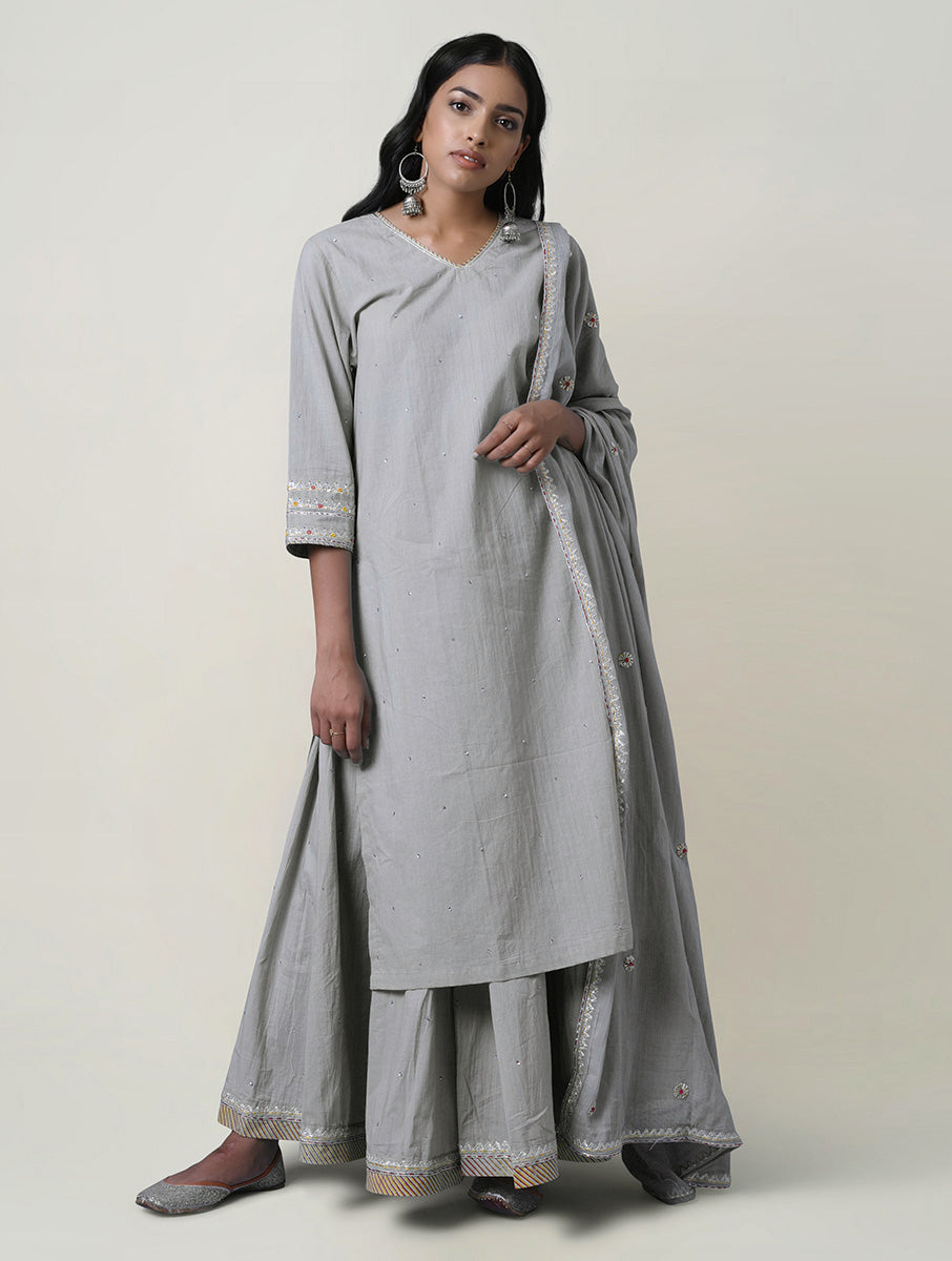 Tales Of Periwinkle V- Neck Kurta
