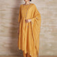  Yellow  Color hand Embroidered  Chanderi cotton silk anarkali kurta pajama & dupatta set