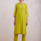 Naqsh Lime Green Zero Neck  Kurta Set of 3