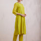 Naqsh Lime Green Zero Neck  Kurta Set of 3