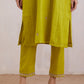 Naqsh Lime Green Zero Neck  Kurta Set of 3