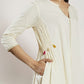 Off White Hand Embroidered Cotton Kurta