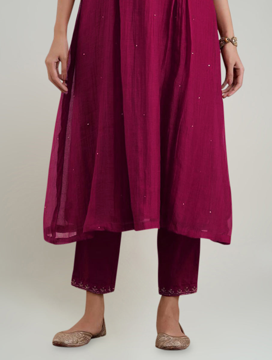 cotton pink color hand embroidered zardozi  pajama 