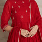 Naqsh  Red Anarkali Kurta set of 3