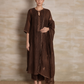 Naqsh Brown Box Pleat  Kurta set of 3