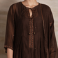 Naqsh Brown Box Pleat  Kurta set of 3