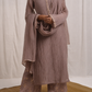Naqsh Taupe Straight Kurta set of 3