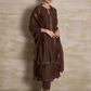 Naqsh Brown Box Pleat  Kurta set of 3