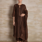 Naqsh Brown Box Pleat  Kurta set of 3