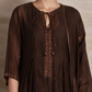 Naqsh Brown Box Pleat  Kurta set of 3