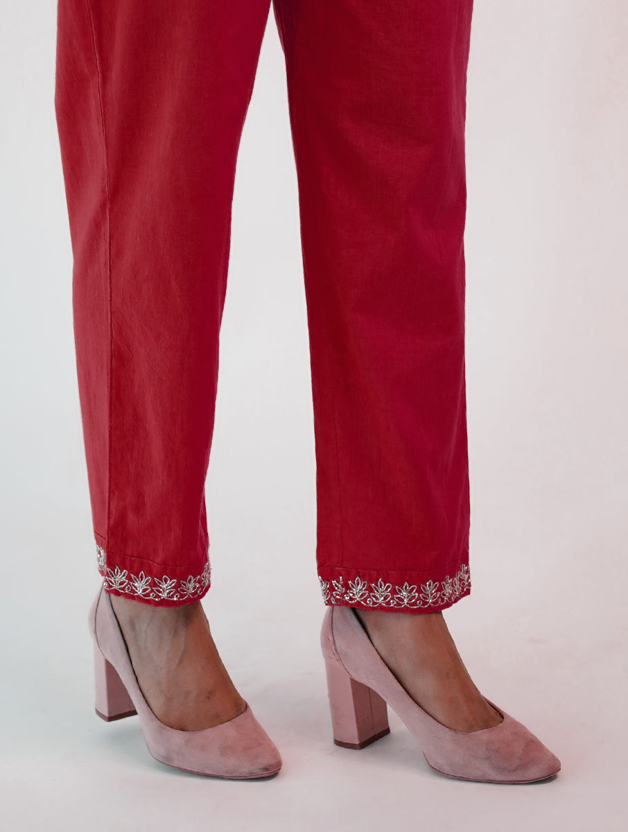 cotton  Pink color hand embroidered zardozi pant/pajam