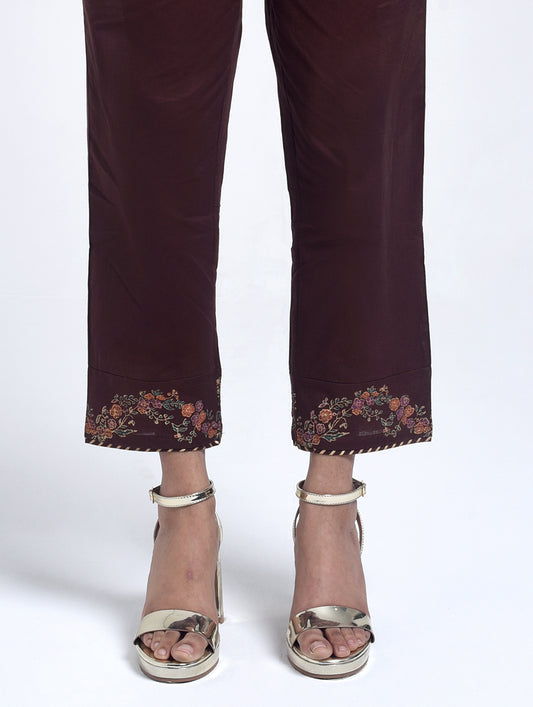 Gudhal Brown Cotton  Pants