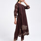 Gudhal Brown Cotton Silk A line Kurta