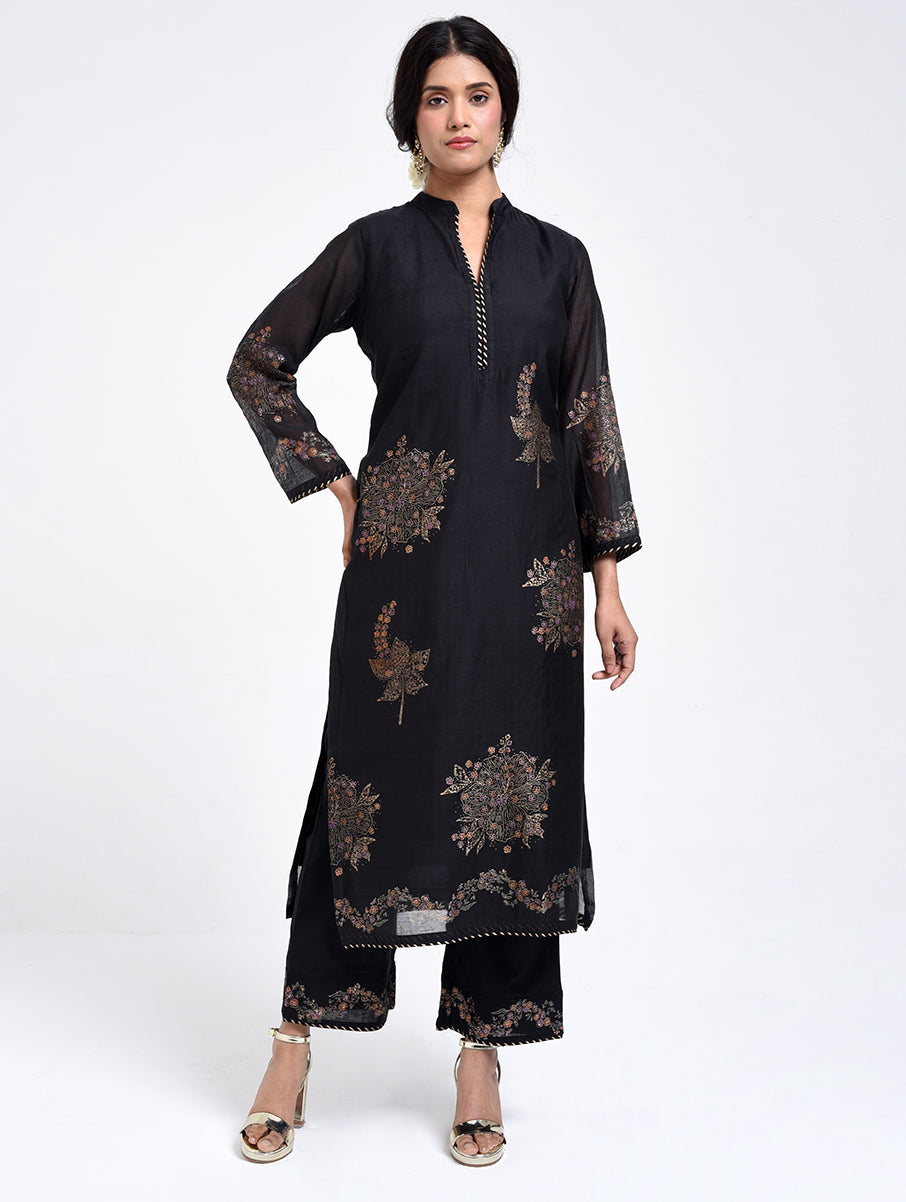 Gudhal Black Cotton Pants