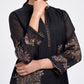 Gudhal Black Cotton Silk Collar  Kurta