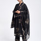 Gudhal Black Cotton Silk Collar  Kurta, Pants & Dupatta