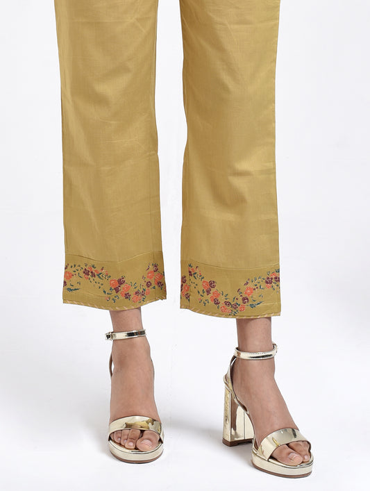 Gudhal Olive Green Cotton Pants