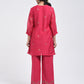 Gudhal Pink Cotton Silk Short  Kurta with Pants