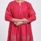 Gudhal Pink Cotton Silk Short  Kurta with Pants