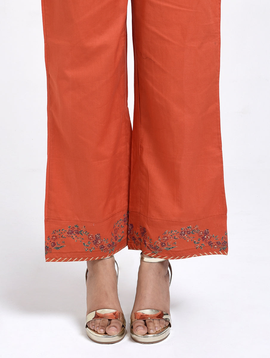 Gudhal Rust Cotton Pants
