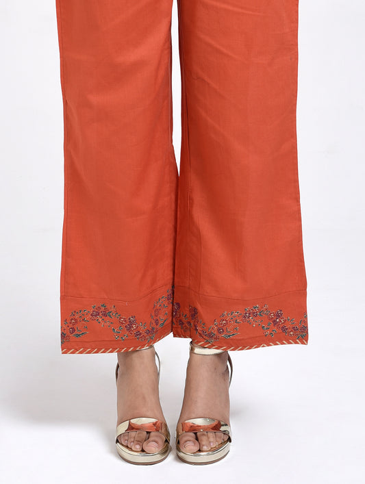 Gudhal Rust Cotton Pants