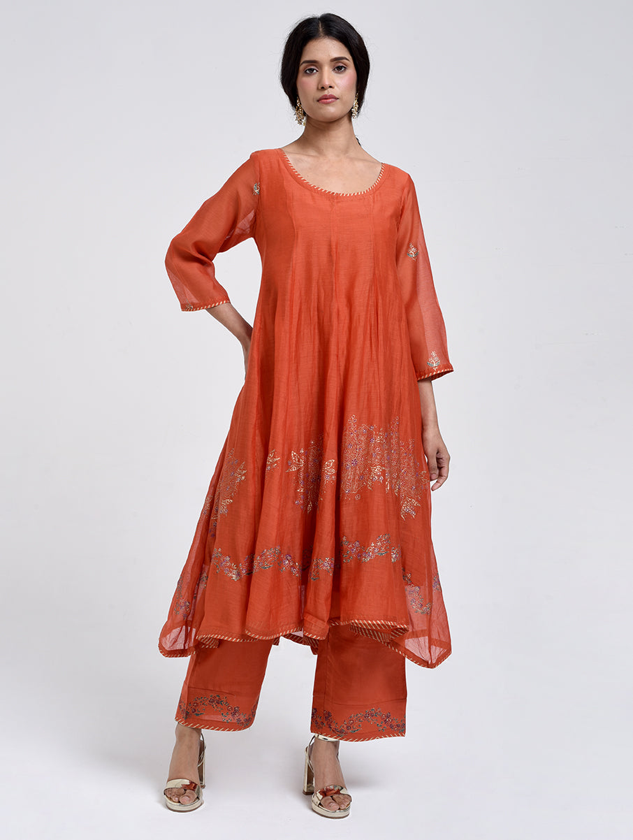 Gudhal Rust Cotton Pants