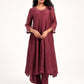 Khushbu Wine Anarkali Kurta Pant Dupatta Set