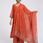 Gudhal Rust Cotton Silk Anarkali Kurta, Pants & Dupatta