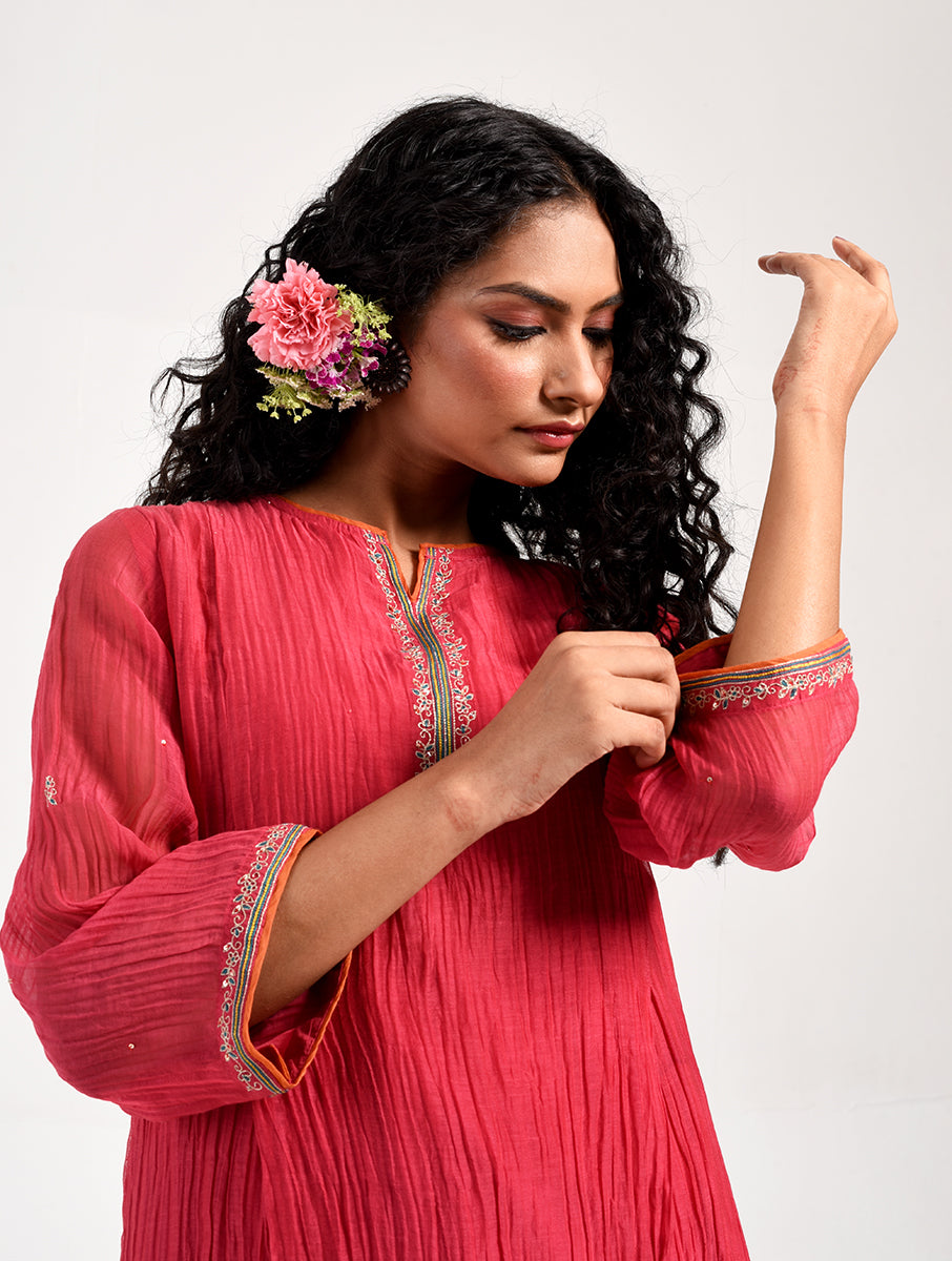 Khushbu Pink Kurta Pant Dupatta Set