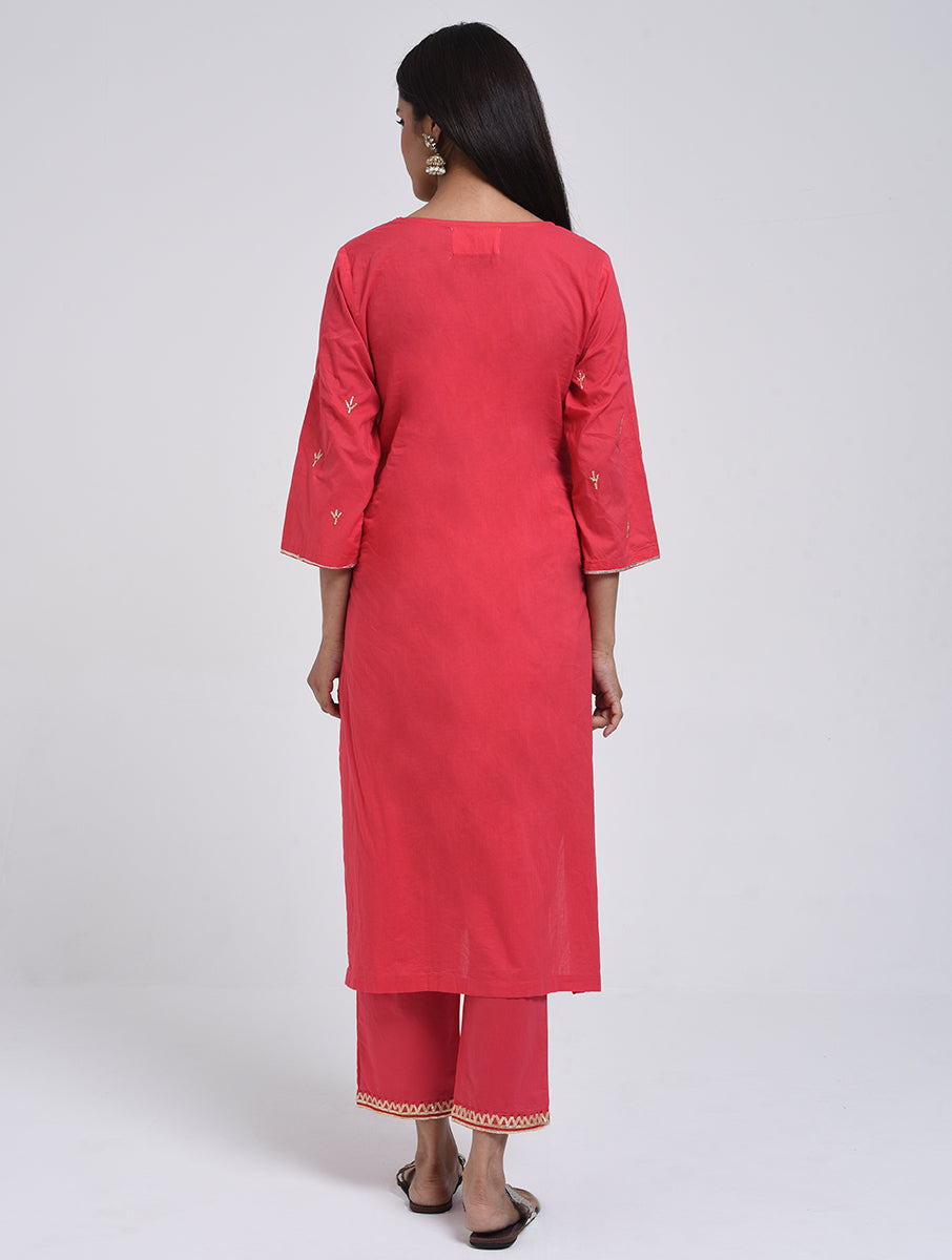 Chamki  Pink Cotton Gota Patti Kurta