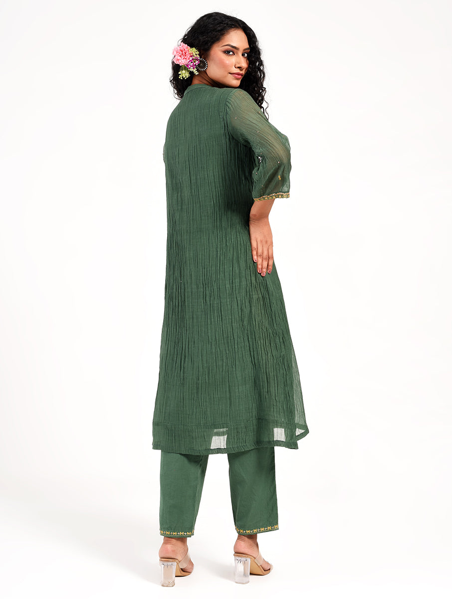 Khushbu Green Kurta Pant Dupatta Set