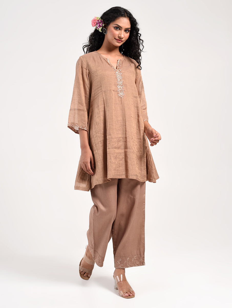 Khushbu Gold Kurta Pant Set