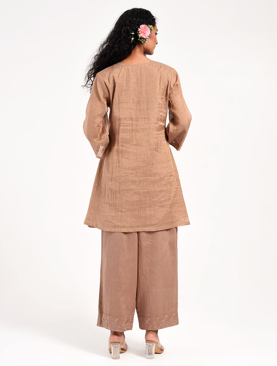 Khushbu Gold Kurta Pant Set