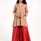 Khushbu Gold Kurta Skirt Dupatta  Set