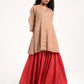 Khushbu Gold Kurta Skirt Dupatta  Set