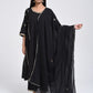 Chamki  Black Cotton Gota Patti Kurta, Pants & Dupatta