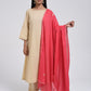 Chamki  Beige Cotton Gota Patti Kurta, Pants & Dupatta