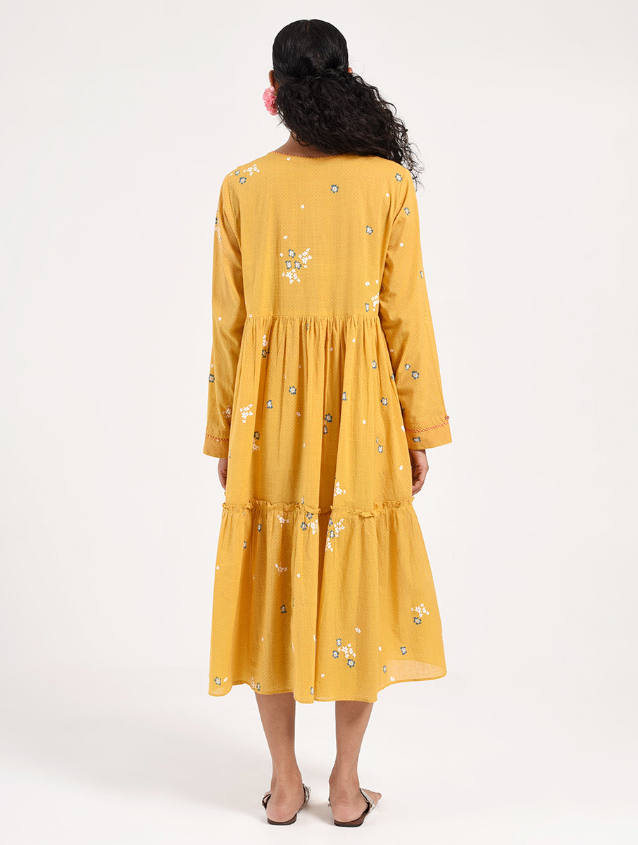 Within Yellow Gather Dress