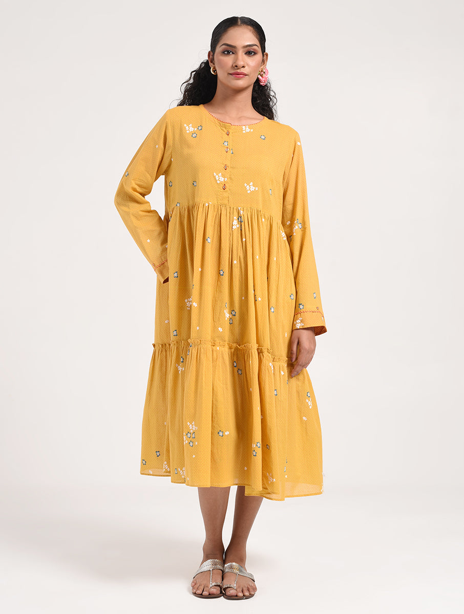 Within Yellow Gather Dress