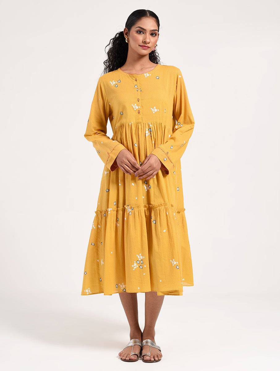 Within Yellow Gather Dress
