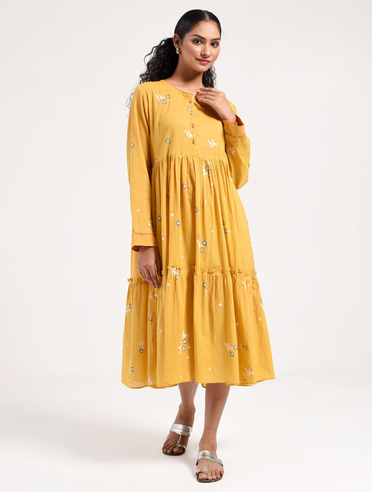 Within Yellow Gather Dress