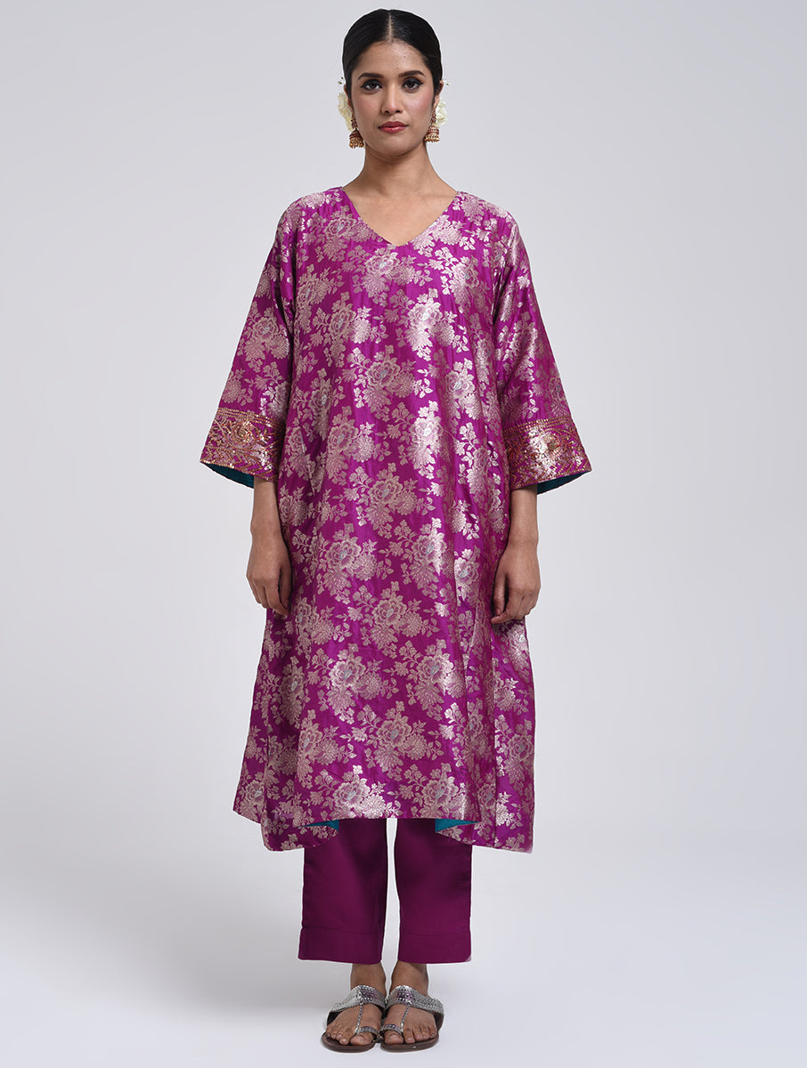 Kanchan Purple Kurta, Pant and Dupatta Set