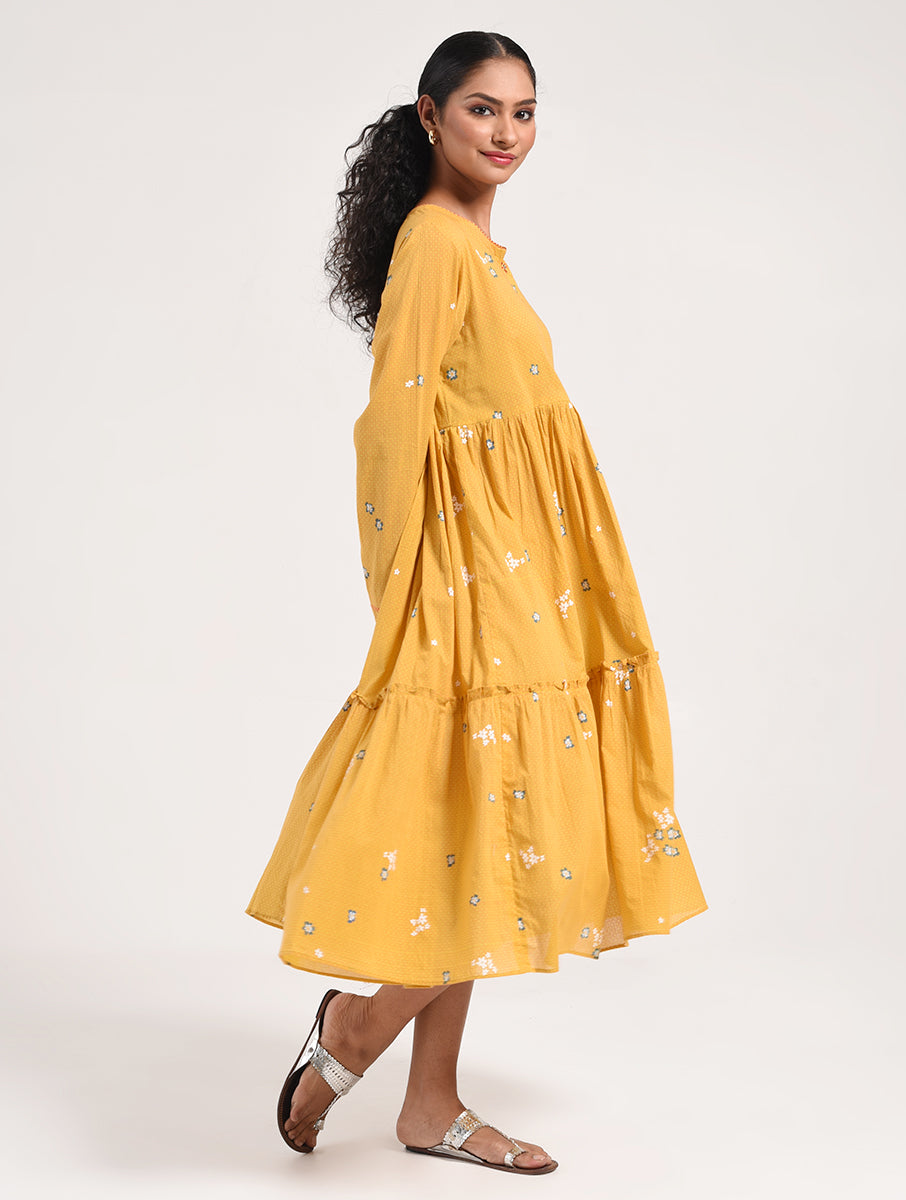 Within Yellow Gather Dress