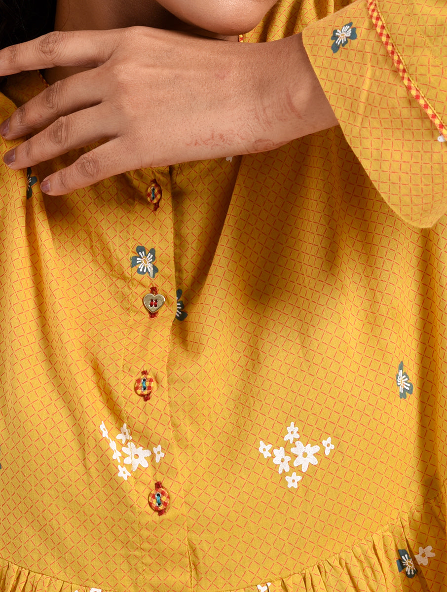 Within Yellow Gather Dress