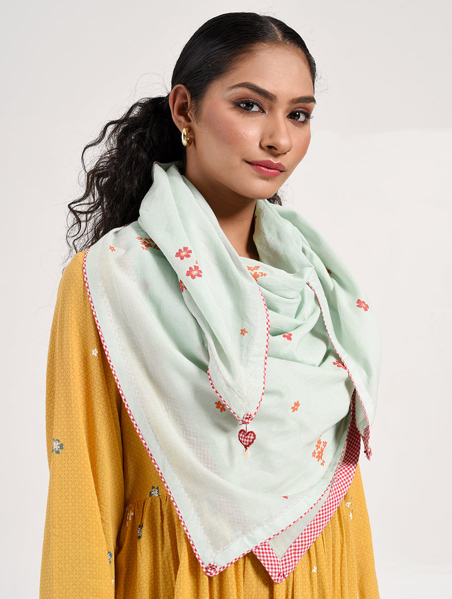 Within Aqua Printed Scarf
